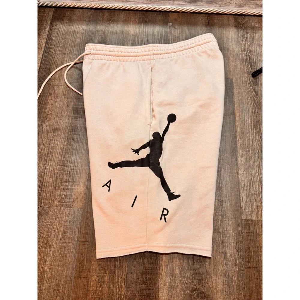 Jordan Mens Jumpman Air Fleece‎ Shorts Light Bone Off White Beige Small
